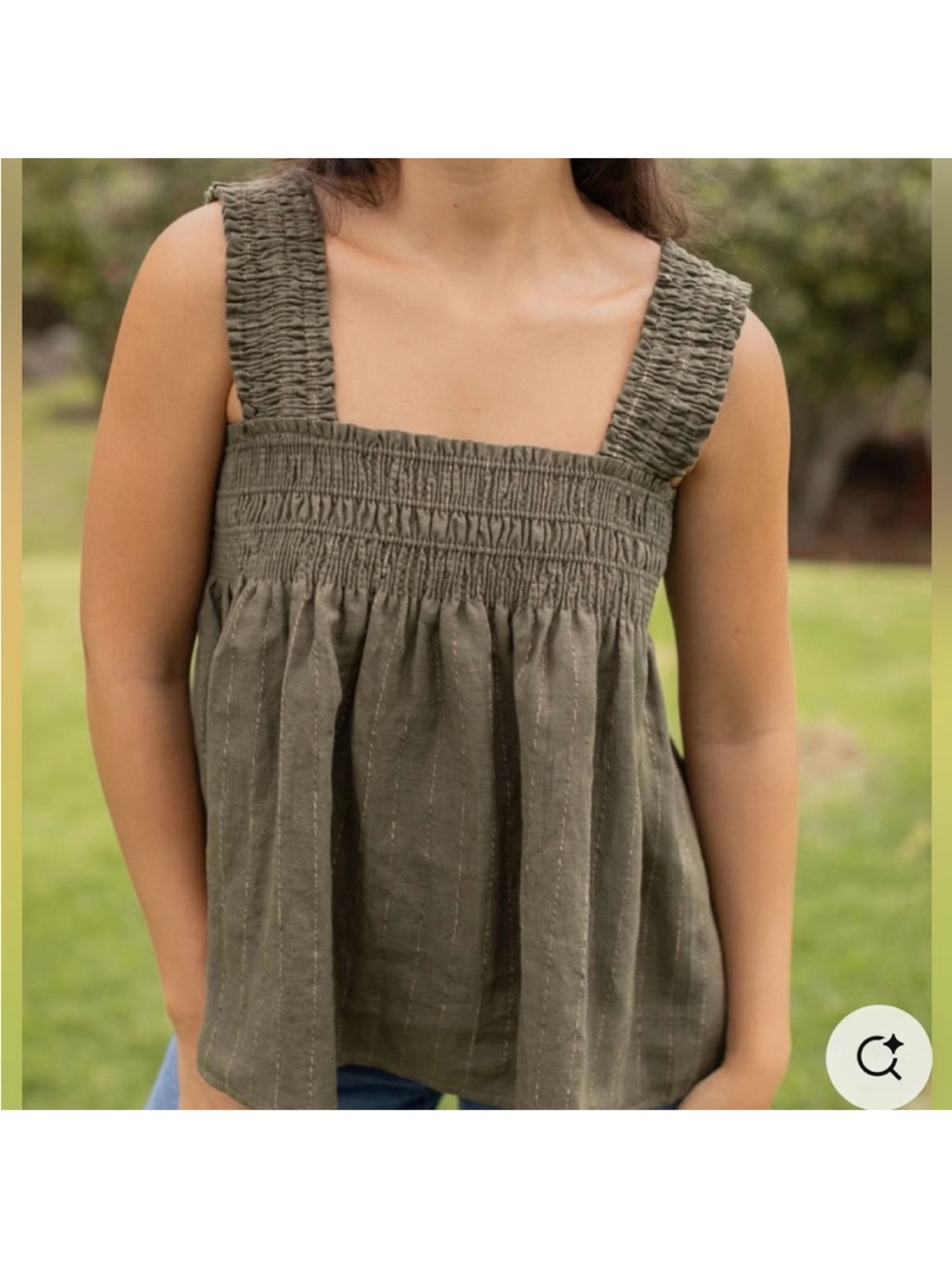 Neuflora Linen Olive Top